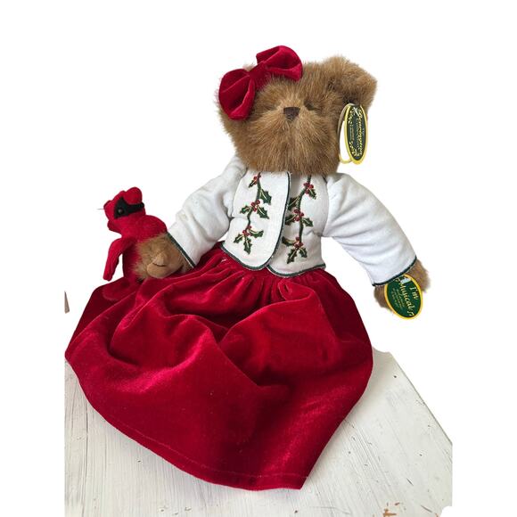 Bearington Bears collection “Scarlet Songbird” Musical Plays “o Holy Night” RARE - Picture 6 of 9